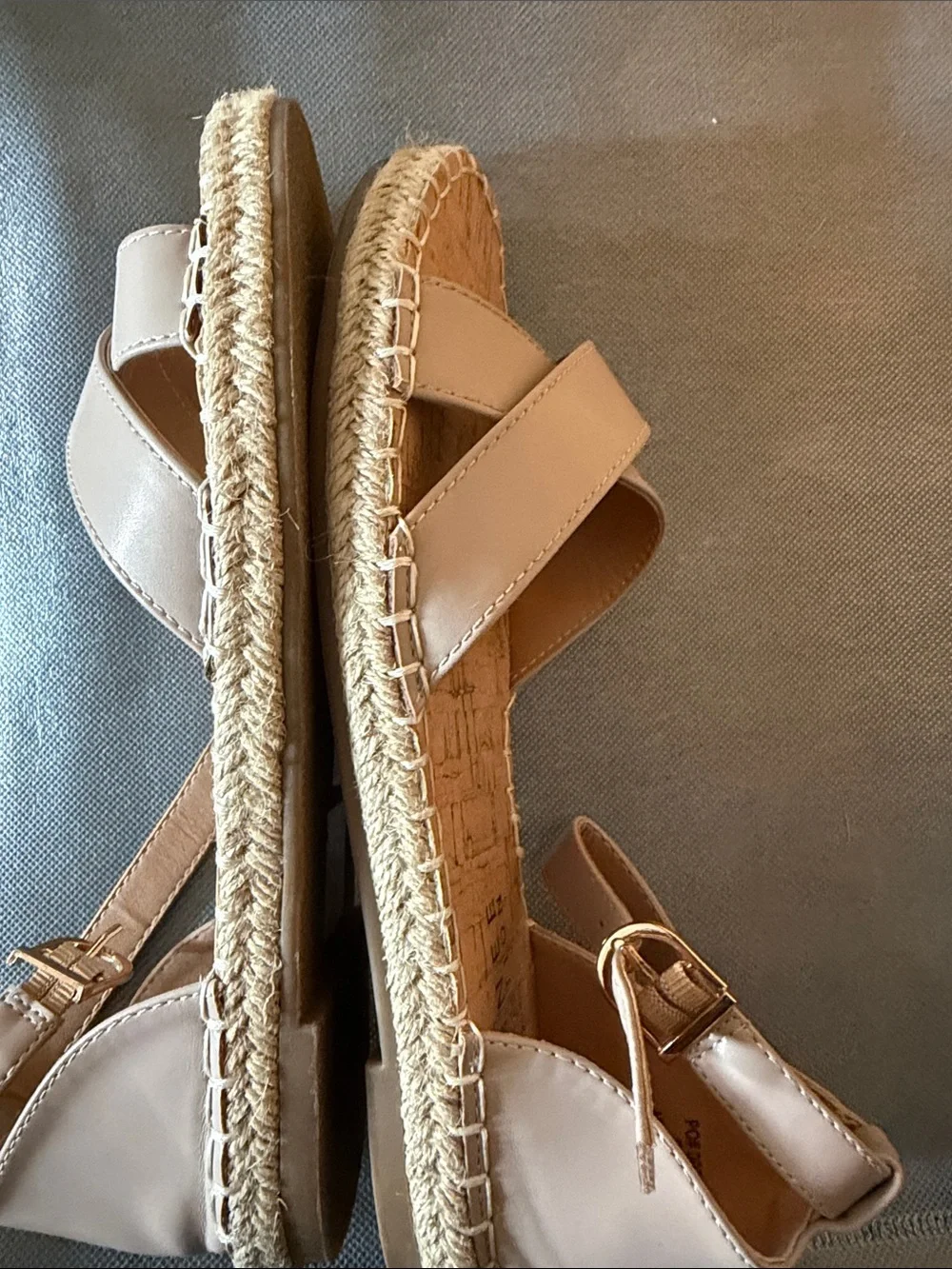 Journee Raffee Collection Women's Beige Ankle-Strap Espadrille Sandals